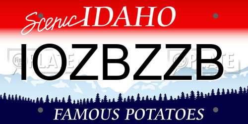 IOZBZZB Idaho License Plate