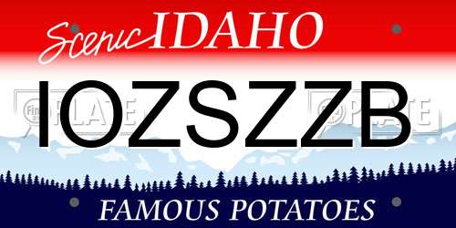 IOZSZZB Idaho License Plate