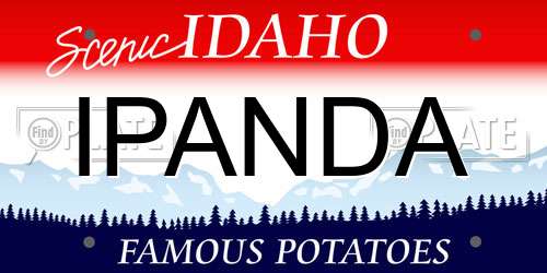IPANDA Idaho License Plate