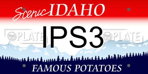 IPS3 Idaho License Plate