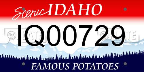 IQ00729 Idaho License Plate