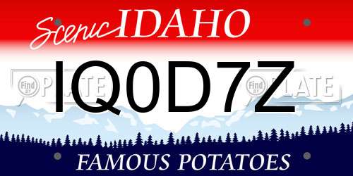 IQ0D7Z Idaho License Plate