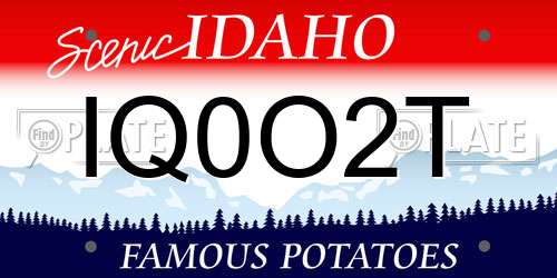 IQ0O2T Idaho License Plate