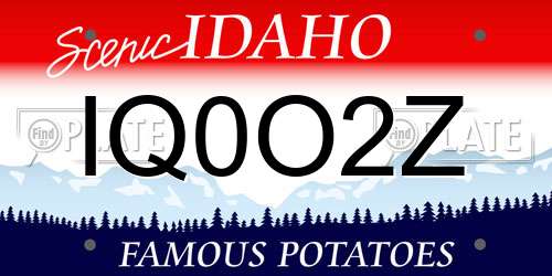 IQ0O2Z Idaho License Plate