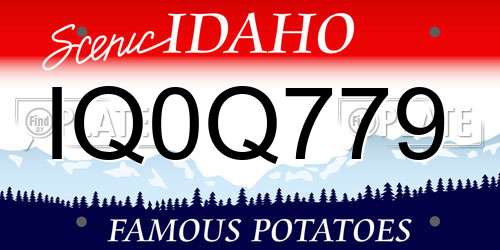 IQ0Q779 Idaho License Plate