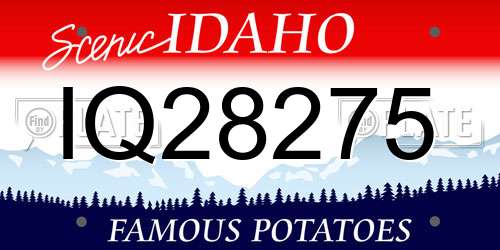 IQ28275 Idaho License Plate