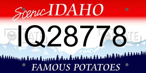IQ28778 Idaho License Plate