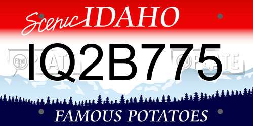 IQ2B775 Idaho License Plate