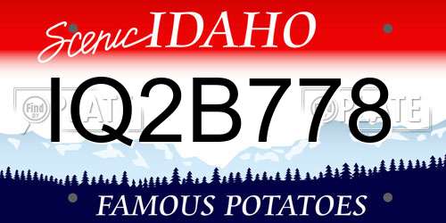 IQ2B778 Idaho License Plate