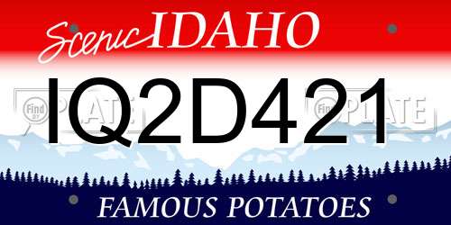 IQ2D421 Idaho License Plate