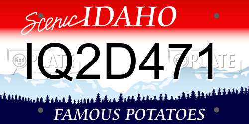 IQ2D471 Idaho License Plate