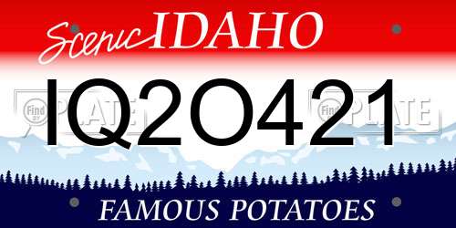 IQ2O421 Idaho License Plate