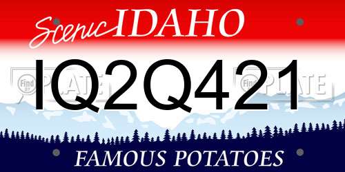 IQ2Q421 Idaho License Plate
