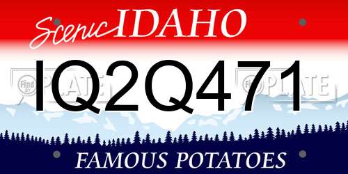 IQ2Q471 Idaho License Plate