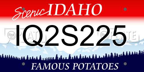 IQ2S225 Idaho License Plate