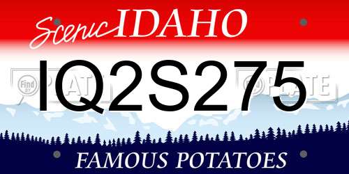 IQ2S275 Idaho License Plate