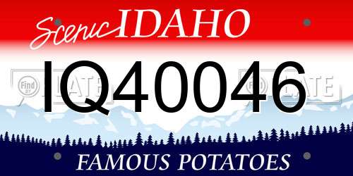 IQ40046 Idaho License Plate