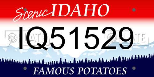 IQ51529 Idaho License Plate