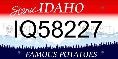 IQ58227 Idaho License Plate