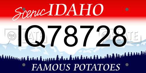 IQ78728 Idaho License Plate