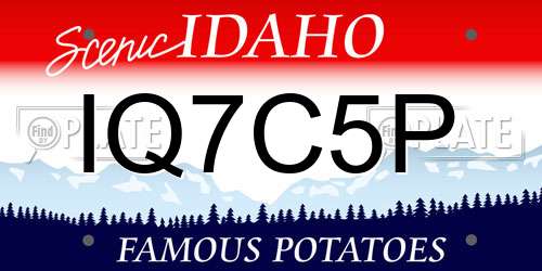 IQ7C5P Idaho License Plate