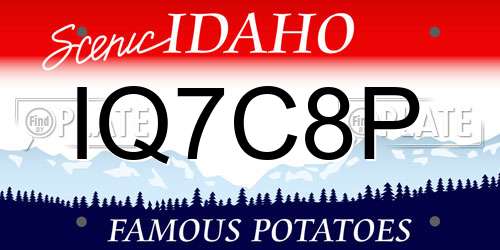 IQ7C8P Idaho License Plate