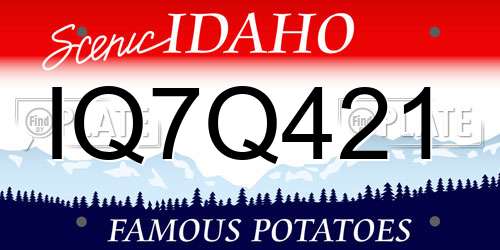 IQ7Q421 Idaho License Plate