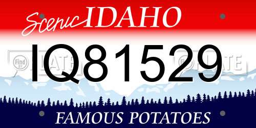 IQ81529 Idaho License Plate