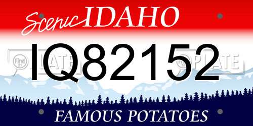 IQ82152 Idaho License Plate