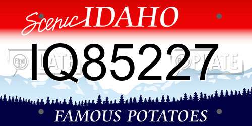 IQ85227 Idaho License Plate