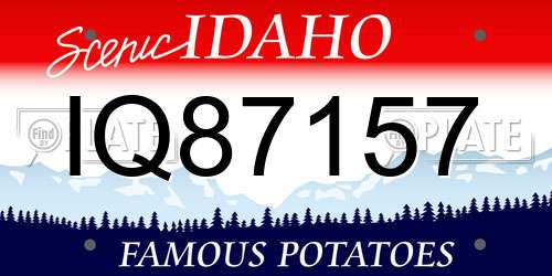 IQ87157 Idaho License Plate