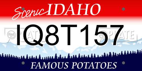 IQ8T157 Idaho License Plate