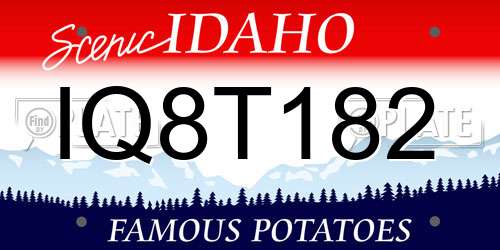 IQ8T182 Idaho License Plate
