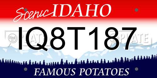 IQ8T187 Idaho License Plate