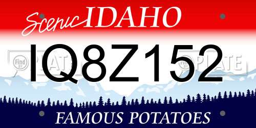 IQ8Z152 Idaho License Plate