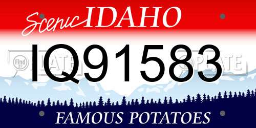 IQ91583 Idaho License Plate