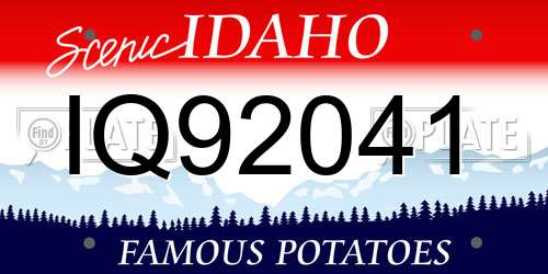 IQ92041 Idaho License Plate