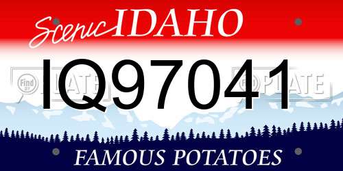 IQ97041 Idaho License Plate