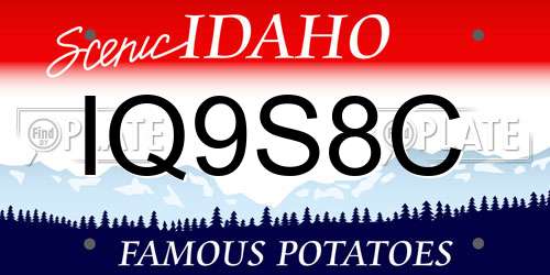 IQ9S8C Idaho License Plate