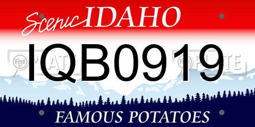 IQB0919 Idaho License Plate