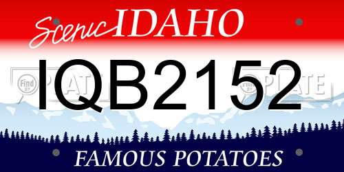 IQB2152 Idaho License Plate