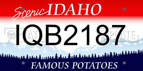IQB2187 Idaho License Plate