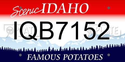 IQB7152 Idaho License Plate