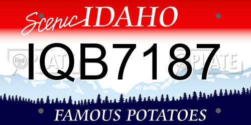 IQB7187 Idaho License Plate