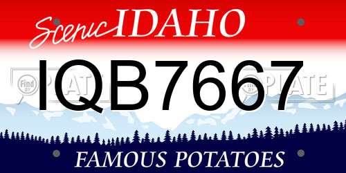 IQB7667 Idaho License Plate