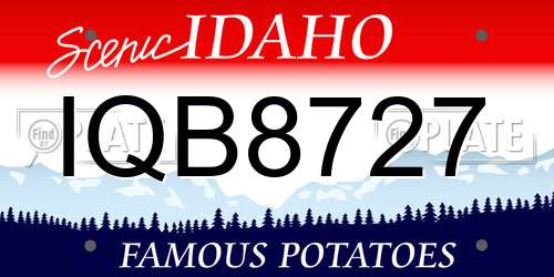 IQB8727 Idaho License Plate