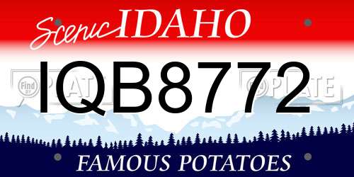 IQB8772 Idaho License Plate