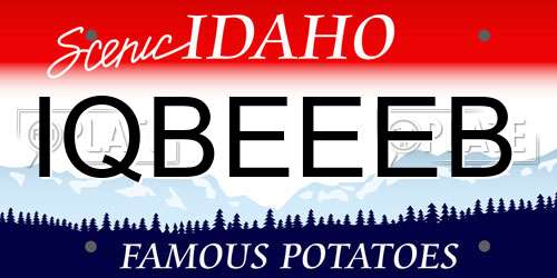 IQBEEEB Idaho License Plate