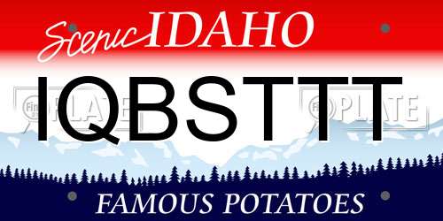 IQBSTTT Idaho License Plate