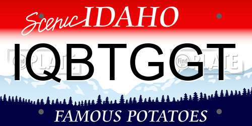 IQBTGGT Idaho License Plate